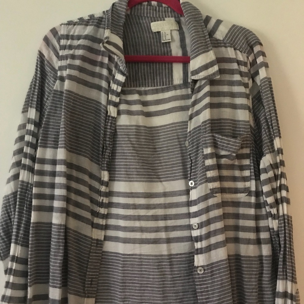 Forever 21 button down striped top